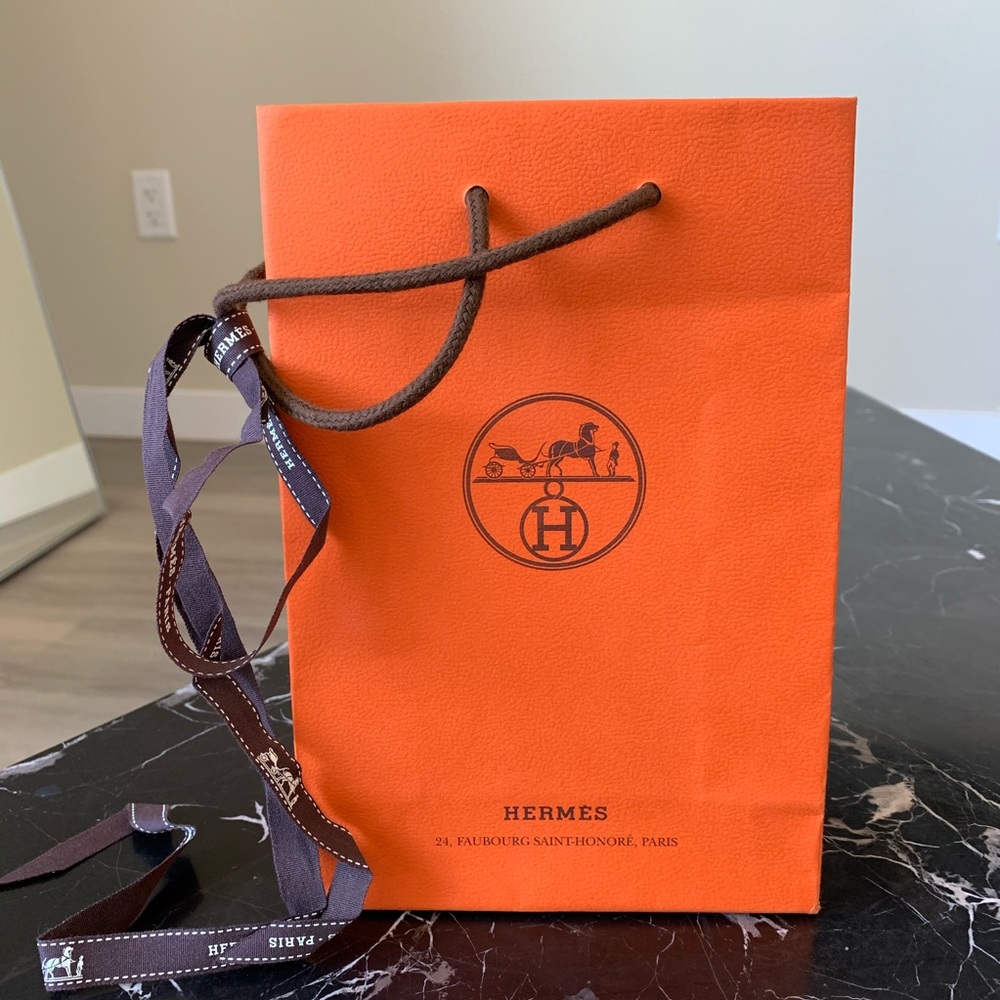 HERMES - small shopping bag with ribbon